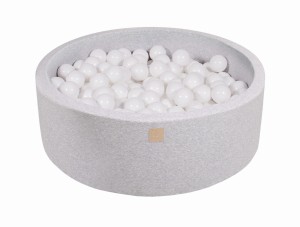 Okrągły Basen z 200 piłkami, 90x30cm, Jasnoszary, Cotton