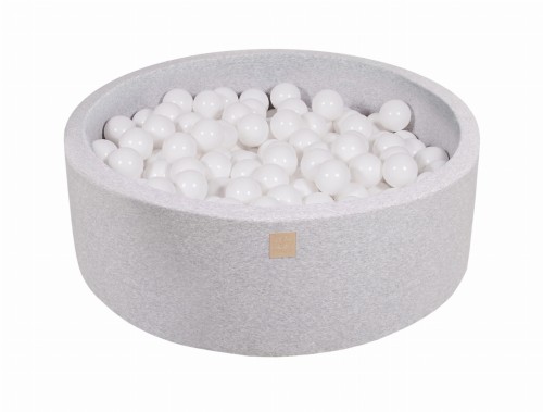 Okrągły Basen z 200 piłkami, 90x30cm, Jasnoszary, Cotton