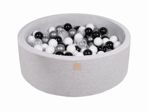 Okrągły Basen z 200 piłkami, 90x30cm, Jasnoszary, Cotton