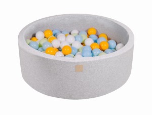 Okrągły Basen z 200 piłkami, 90x30cm, Jasnoszary, Cotton