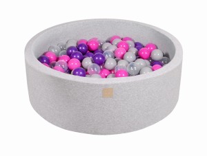 Okrągły Basen z 200 piłkami, 90x30cm, Jasnoszary, Cotton
