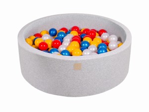 Okrągły Basen z 200 piłkami, 90x30cm, Jasnoszary, Cotton
