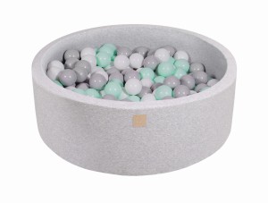 Okrągły Basen z 200 piłkami, 90x30cm, Jasnoszary, Cotton