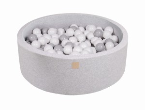 Okrągły Basen z 200 piłkami, 90x30cm, Jasnoszary, Cotton