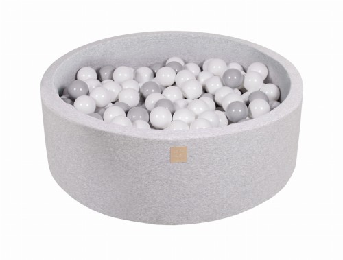 Okrągły Basen z 200 piłkami, 90x30cm, Jasnoszary, Cotton