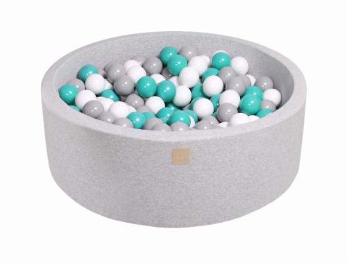 Okrągły Basen z 200 piłkami, 90x30cm, Jasnoszary, Cotton