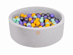 Okrągły Basen z 200 piłkami, 90x30cm, Jasnoszary, Cotton