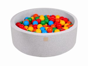 Okrągły Basen z 200 piłkami, 90x30cm, Jasnoszary, Cotton