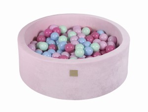 Okrągły Basen z 200 piłkami, 90x30cm, Jasnoróżowy, Velvet