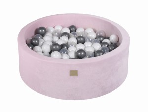 Okrągły Basen z 200 piłkami, 90x30cm, Jasnoróżowy, Velvet