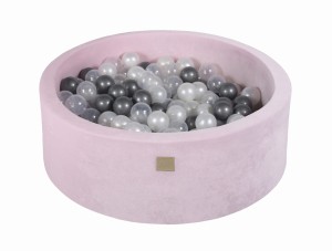 Okrągły Basen z 200 piłkami, 90x30cm, Jasnoróżowy, Velvet