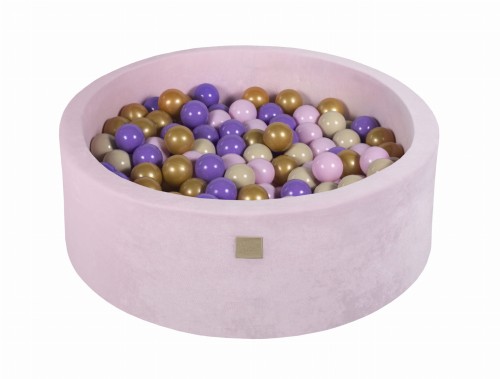 Okrągły Basen z 200 piłkami, 90x30cm, Jasnoróżowy, Velvet