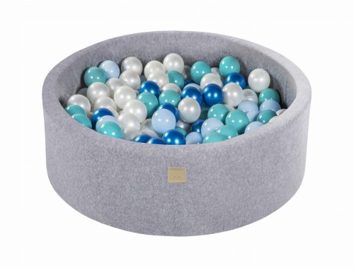 Okrągły Basen z 200 piłkami, 90x30cm, Jasnoszary, Velvet