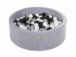 Okrągły Basen z 200 piłkami, 90x30cm, Jasnoszary, Velvet