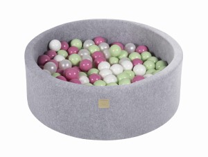 Okrągły Basen z 200 piłkami, 90x30cm, Jasnoszary, Velvet