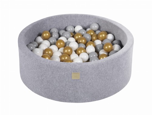 Okrągły Basen z 200 piłkami, 90x30cm, Jasnoszary, Velvet