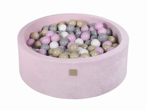 Okrągły Basen z 200 piłkami, 90x30cm, Jasnoróżowy, Velvet