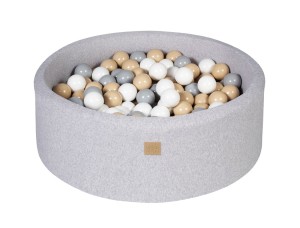 Okrągły Basen z 250 piłkami 90x30cm, Jasnoszary, Cotton, Model Safari