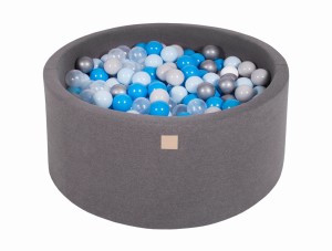 Okrągły Basen z 300 piłkami 90x40cm, Ciemnoszary, Cotton