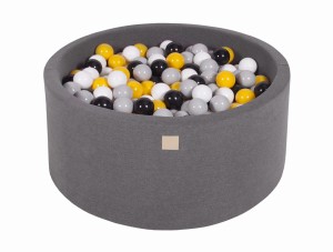 Okrągły Basen z 300 piłkami 90x40cm, Ciemnoszary, Cotton