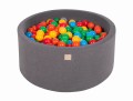 Okrągły Basen z 300 piłkami 90x40cm, Ciemnoszary, Cotton