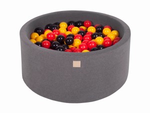 Okrągły Basen z 300 piłkami 90x40cm, Ciemnoszary, Cotton