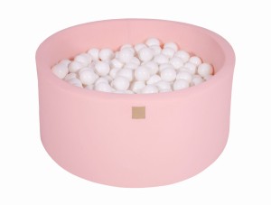Okrągły Basen z 300 piłkami 90x40cm, Jasnoróżowy, Cotton