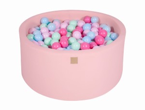 Okrągły Basen z 300 piłkami 90x40cm, Jasnoróżowy, Cotton