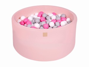 Okrągły Basen z 300 piłkami 90x40cm, Jasnoróżowy, Cotton