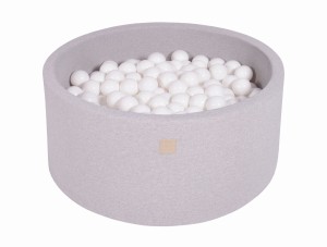 Okrągły Basen z 300 piłkami 90x40cm, Jasnoszary, Cotton