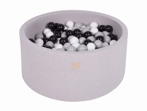 Okrągły Basen z 300 piłkami 90x40cm, Jasnoszary, Cotton