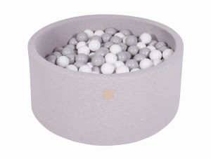 Okrągły Basen z 300 piłkami 90x40cm, Jasnoszary, Cotton