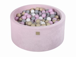 Okrągły Basen z 300 piłkami 90x40cm, Jasnoróżowy, Velvet