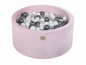 Okrągły Basen z 300 piłkami 90x40cm, Jasnoróżowy, Velvet