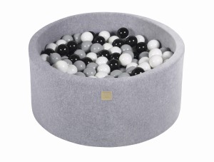 Okrągły Basen z 300 piłkami 90x40cm, Jasnoszary, Velvet