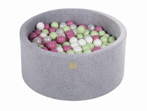 Okrągły Basen z 300 piłkami 90x40cm, Jasnoszary, Velvet
