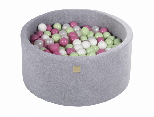 Okrągły Basen z 300 piłkami 90x40cm, Jasnoszary, Velvet