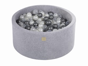 Okrągły Basen z 300 piłkami 90x40cm, Jasnoszary, Velvet