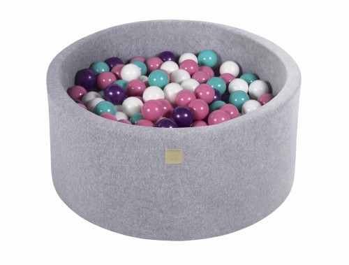 Okrągły Basen z 300 piłkami 90x40cm, Jasnoszary, Velvet