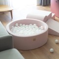 MeowBaby® Piankowy Zestaw do Zabawy z Suchym Basenem 90x30cm, Plac Zabaw dla Dziecka, 4 elementy, Welurowy, Jasnoróżowy: bez piłek