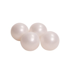 MeowBaby® Plastikowe Piłeczki do Suchego Basenu 7cm, 50 szt, Perłowobiałe