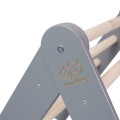 MeowBaby® Domek z drabinką dla dzieci 60x61 cm składaną do pokoju. Drewno, Len, Wiskoza, Różowy Domek, Szara drabinka