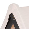 MeowBaby® Domek z drabinką dla dzieci 60x61 cm składaną do pokoju. Drewno, Len, Wiskoza, Różowy Domek, Czarna drabinka