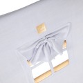 MeowBaby® Domek z drabinką dla dzieci 60x61 cm składaną do pokoju. Drewno, Len, Wiskoza, Szaroniebieski Domek, Biała drabinka