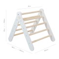 MeowBaby® Domek z drabinką dla dzieci 60x61 cm składaną do pokoju. Drewno, Len, Wiskoza, Szaroniebieski Domek, Biała drabinka