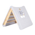 MeowBaby® Domek z drabinką dla dzieci 60x61 cm składaną do pokoju. Drewno, Len, Wiskoza, Szaroniebieski Domek, Naturalna drabinka