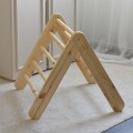 MeowBaby® Domek z drabinką dla dzieci 60x61 cm składaną do pokoju. Drewno, Len, Wiskoza, Szaroniebieski Domek, Naturalna drabinka