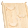 MeowBaby® Drabinka 60x61cm, Zjeżdżalnia-Ścianka Wspinaczkowa 2w1, Zestaw dla dzieci, Drewniana, Naturalna.