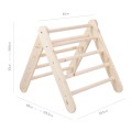 MeowBaby® Drabinka 60x61cm, Zjeżdżalnia-Ścianka Wspinaczkowa 2w1, Zestaw dla dzieci, Drewniana, Naturalna.