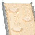 MeowBaby® Drabinka 60x61cm, Zjeżdżalnia-Ścianka Wspinaczkowa 2w1, Zestaw dla dzieci, Drewniana, Szara.